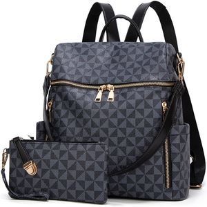 Backpack Purse for Women PU Leather Travel Satchel Handbag Convertible🐨